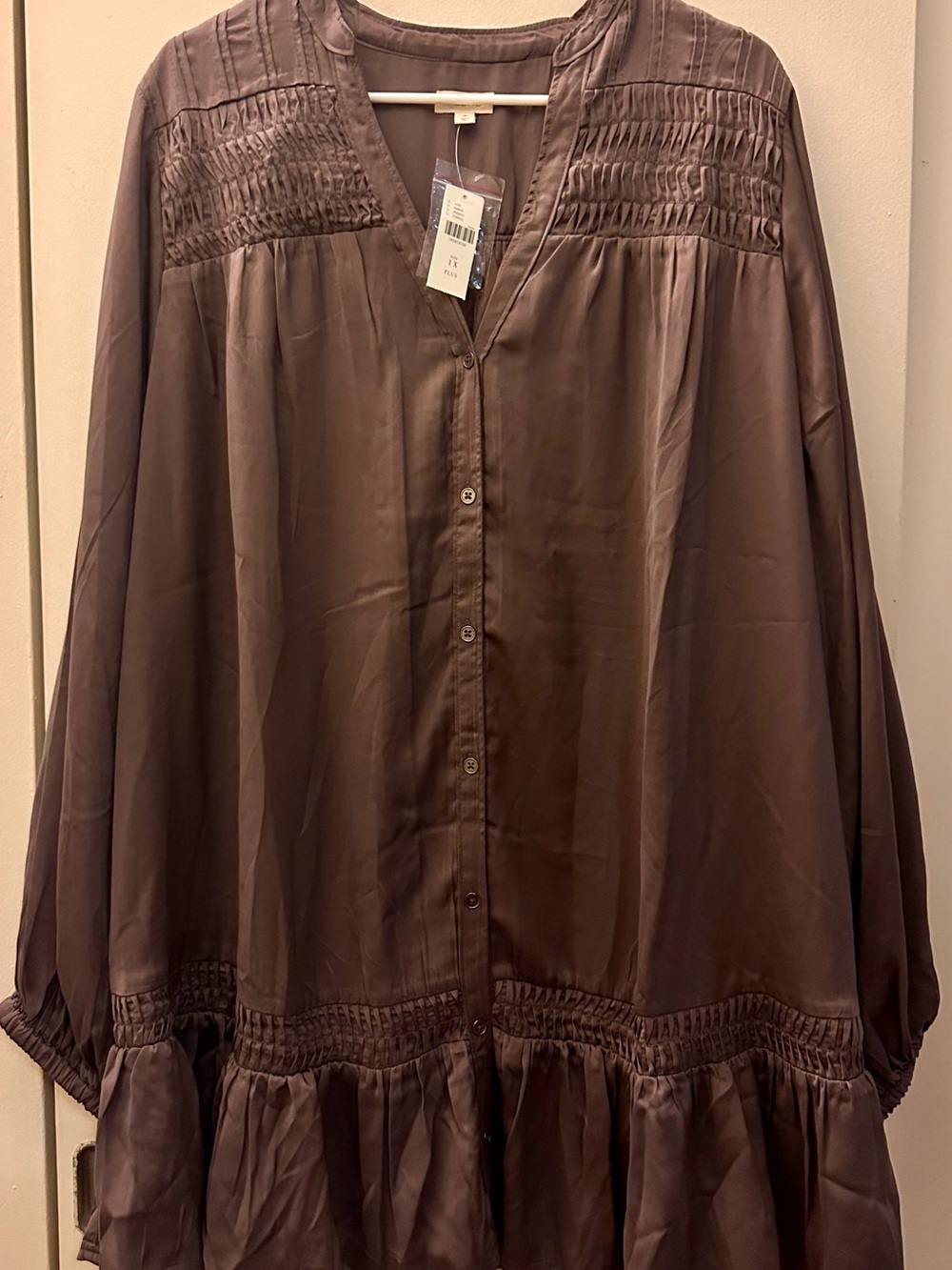 NWT Pilcro Long-Sleeve V-Neck Mini Dress Anthropologie Y2K Fall